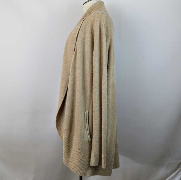Barefoot Dreams Circle Cardigan CozyChic Lite Shawl Collar Soft Camel L/XL NWT - Picture 8 of 13